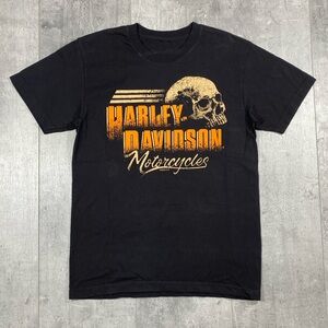 Black Harley Davidson Skull Tee Shirt